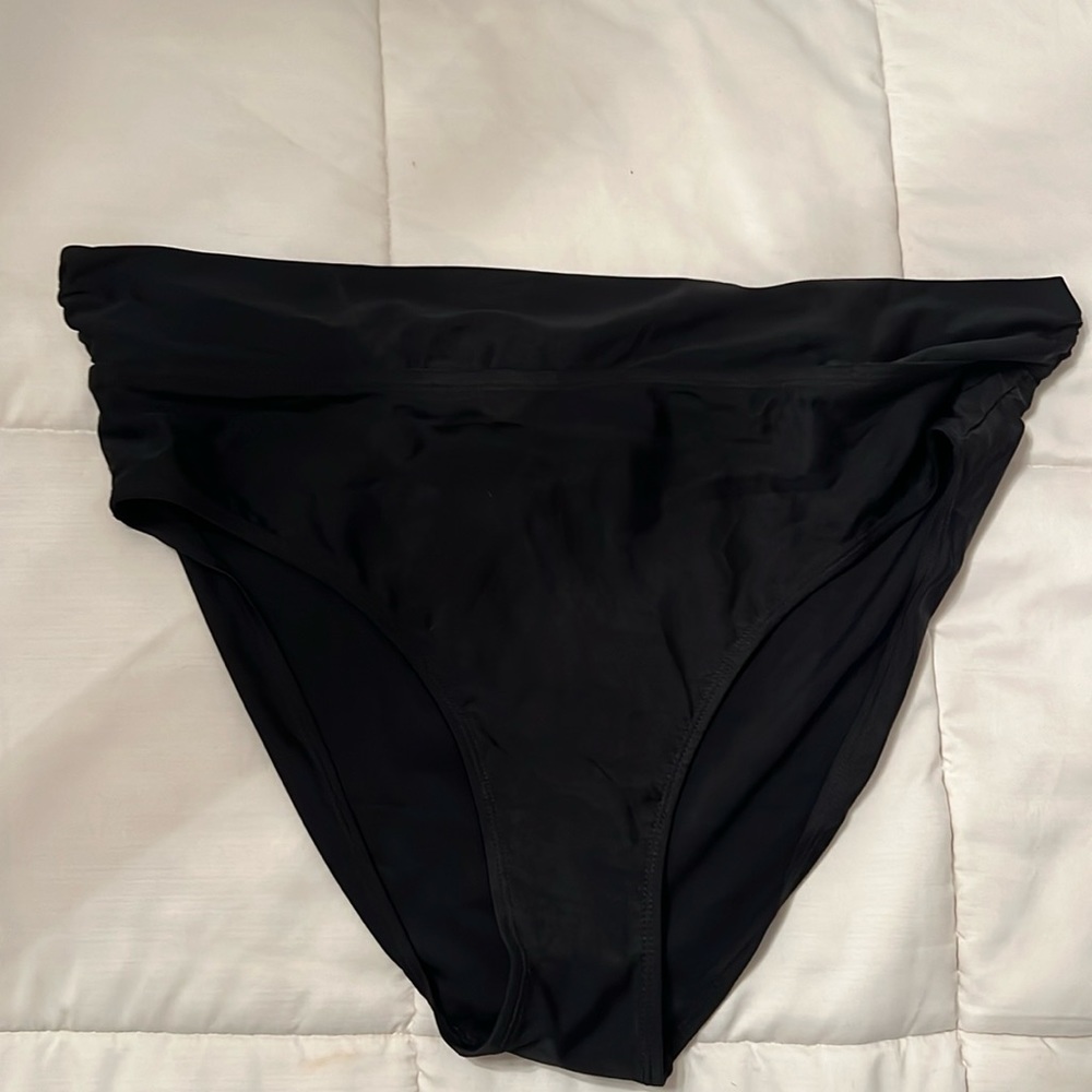 SWIMSUIT BOTTOM.  HIGH WAISTED ELASTIC LEGS FULL COVERAGE BLACK SIZE XXL